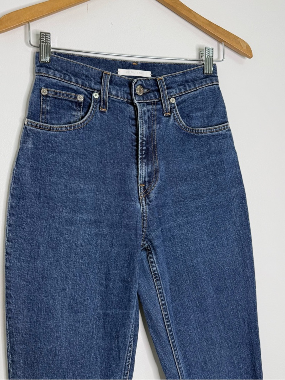 Helmut Lang Indigo Femme Hi Bootcut Jeans Dark Wash Size 25 - Picture 4 of 9